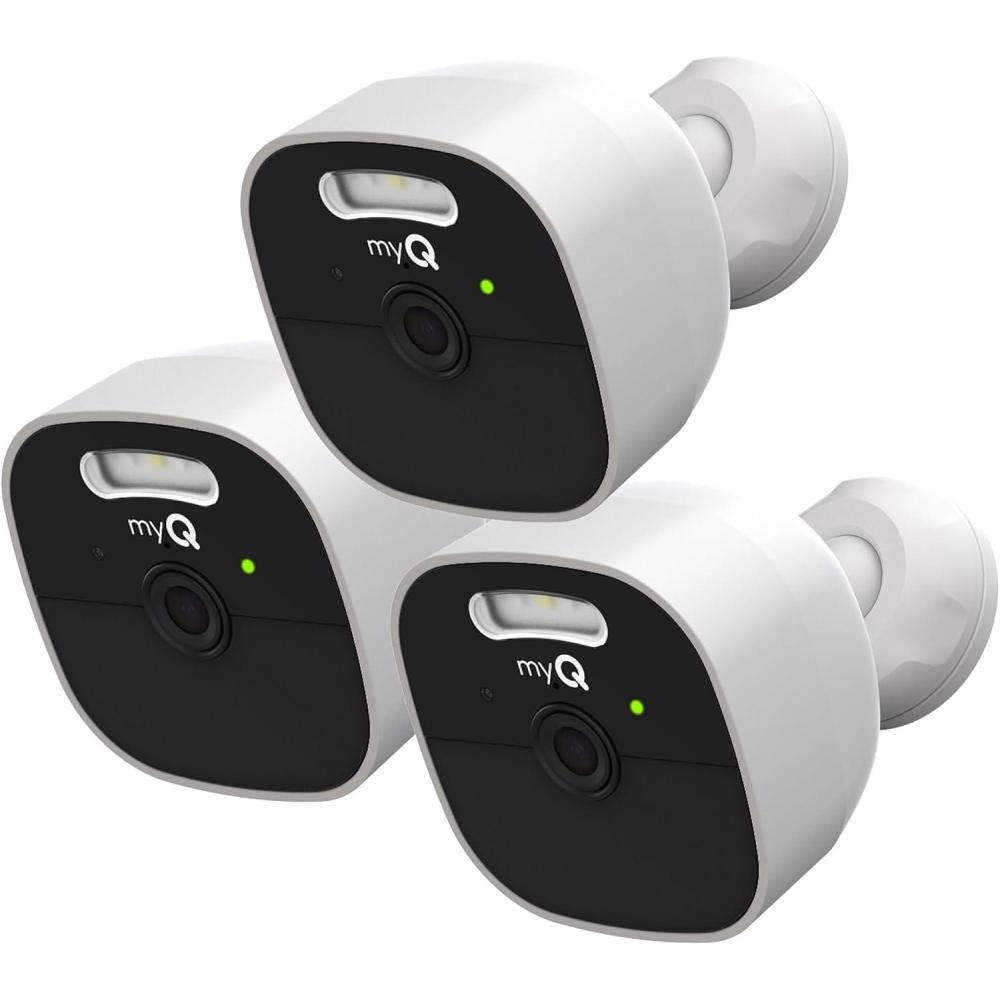 imageCHAMBERLAIN myQ Outdoor Battery Camera  2K Camera Color Night Vision Spotlight Motion Alerts Live View with TwoWay Talk Wireless WeatherResistant Outdoor WhiteOutdoor Battery Camera  3pk