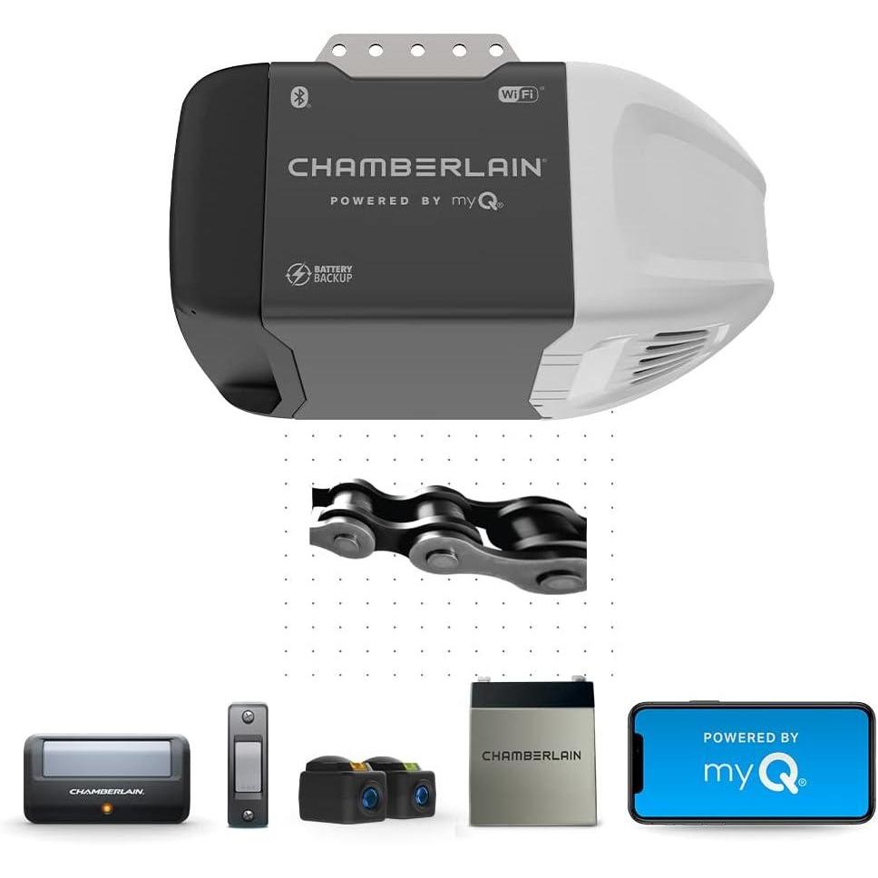 imageChamberlain C2212T Smart WiFi Garage Door Opener 12HP Chain Drive Motor  Quantity 1C2212 Garage Door Opener