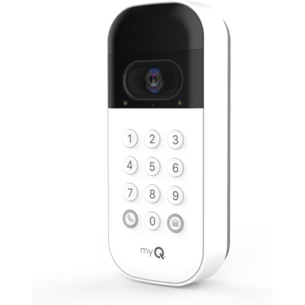 imagemyQ Smart Garage Door Video Keypad with WideAngle CameraCustomizable PIN Codesand Smartphone ControlTake Charge of Your Garage Access Works with Chamberlain LiftMaster and Craftsman openersWhiteVideo Keypad