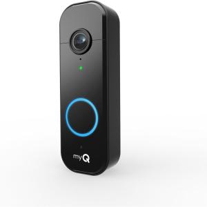 CHAMBERLAIN myQ Video Doorbell | 2K Camera, Battery/Wired, Color Night Vision, Live View with 2-Way Talk, Motion Detection & Real-Time Alerts, 150 Deg Wide View, Black(Video Doorbell)