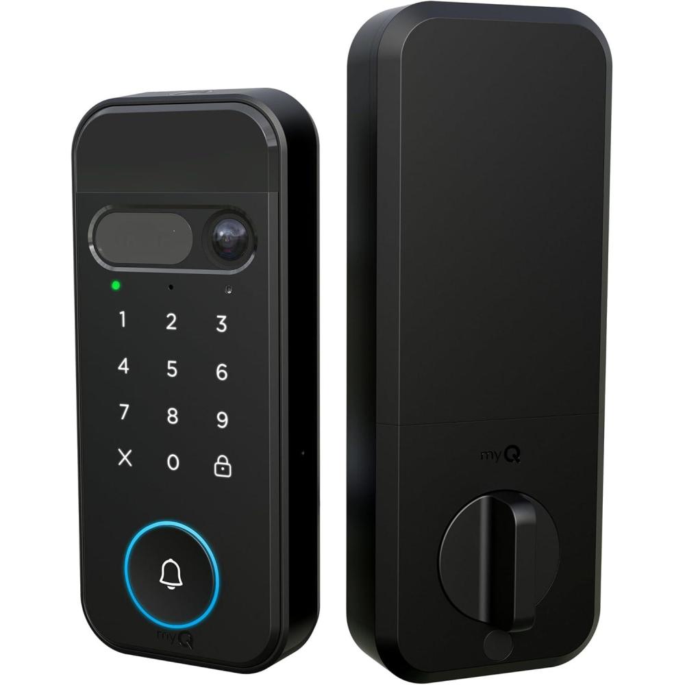 image:imagemyQ Secure View 3in1 Smart Lock with 2K HDR Video Doorbell Camera Face Access Fingerprint Access PIN amp App Control Intelligent Entry with Builtin Camera Color Night Vision amp TwoWay Audio