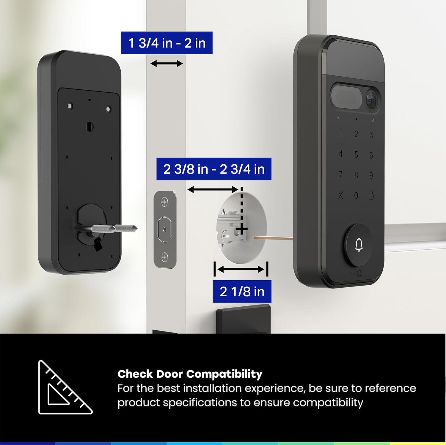 image:imagemyQ Secure View 3in1 Smart Lock with 2K HDR Video Doorbell Camera Face Access Fingerprint Access PIN amp App Control Intelligent Entry with Builtin Camera Color Night Vision amp TwoWay Audio